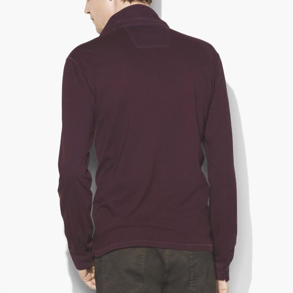 John Varvatos Peace Sign Polo Shirt Bordeaux XL - Picture 3 of 4